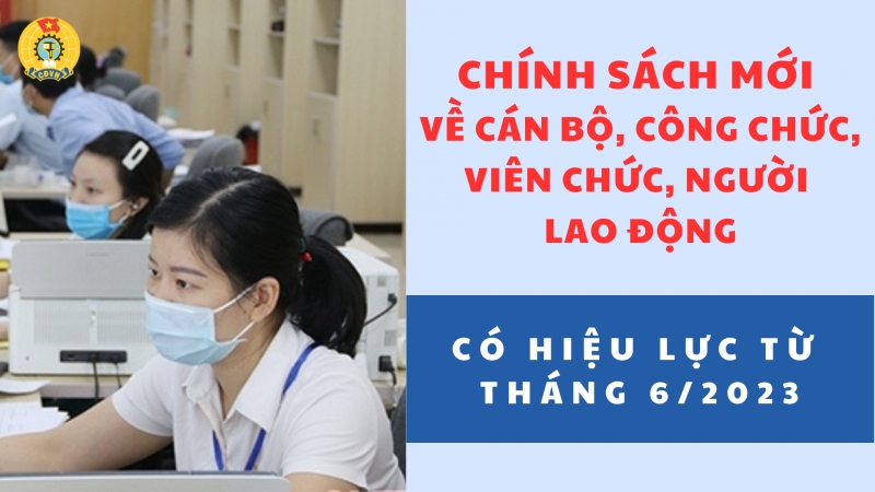 Chính sách mới về cán bộ, công chức, viên chức, người lao động có hiệu lực từ tháng 6/2023